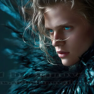 In this gallery, AI-generated dark angels handsome fallen angels with massive black and silver wings in gothic atmospheric settings. UHD digital art collection.