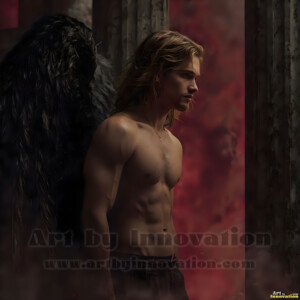 In this gallery, AI-generated dark angels handsome fallen angels with massive black and silver wings in gothic atmospheric settings. UHD digital art collection.