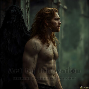 In this gallery, AI-generated dark angels handsome fallen angels with massive black and silver wings in gothic atmospheric settings. UHD digital art collection.