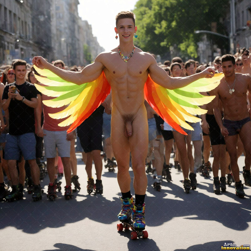 Wings of Pride NSFW - AI LGBTQ Fantasy Art
