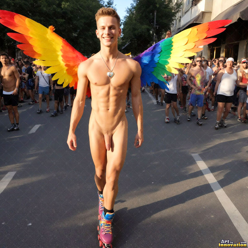 Wings of Pride NSFW - AI LGBTQ Fantasy Art