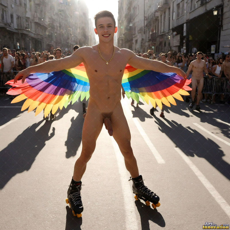 Wings of Pride NSFW - AI LGBTQ Fantasy Art