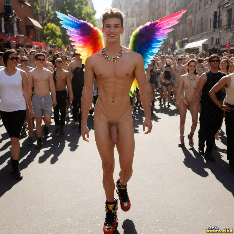 Wings of Pride NSFW - AI LGBTQ Fantasy Art