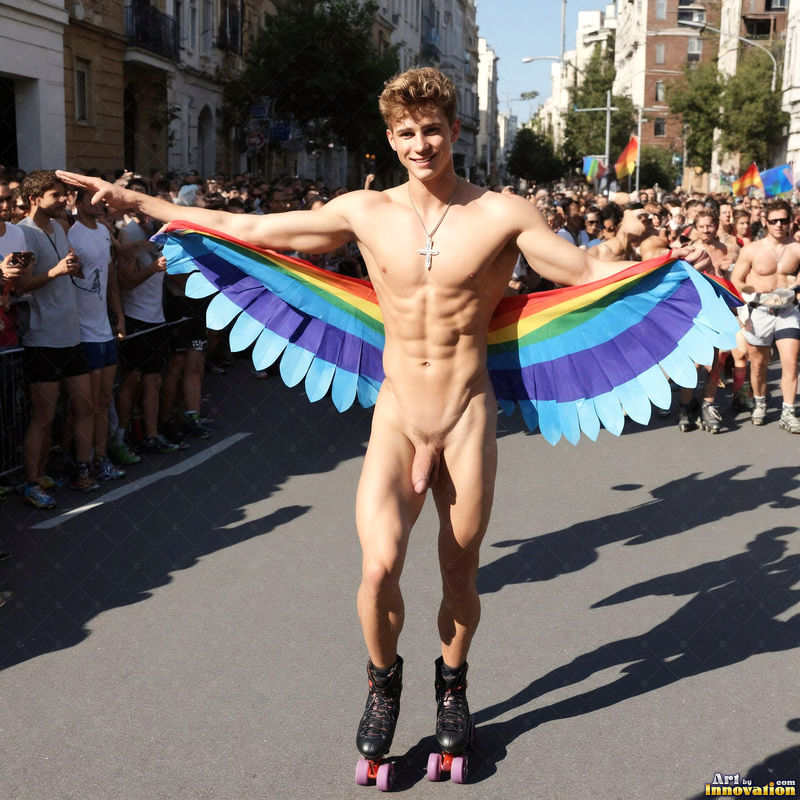 Wings of Pride NSFW - AI LGBTQ Fantasy Art
