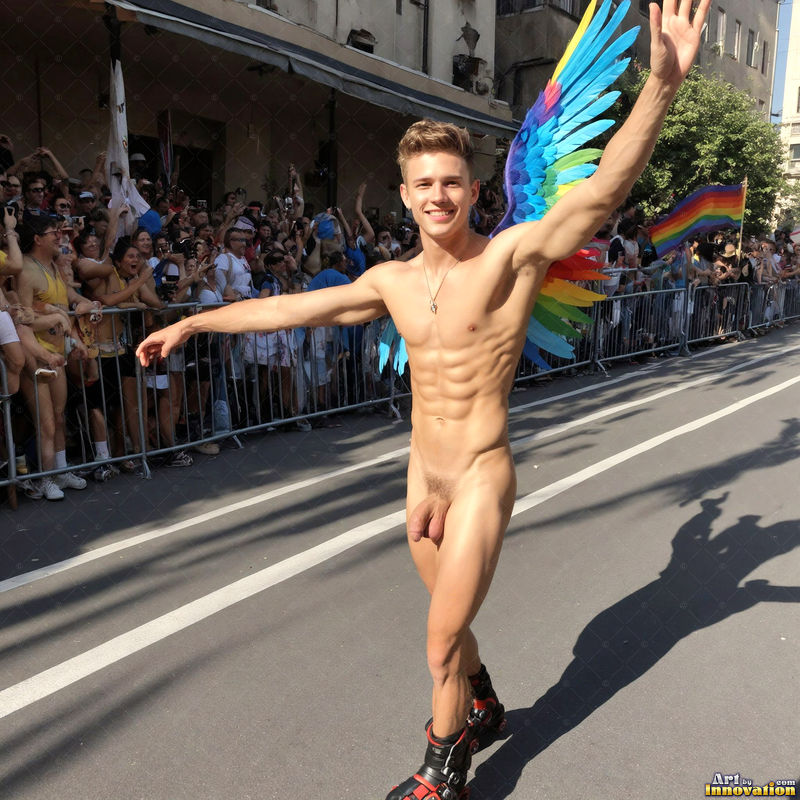 Wings of Pride NSFW - AI LGBTQ Fantasy Art