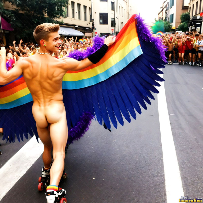 Wings of Pride NSFW - AI LGBTQ Fantasy Art