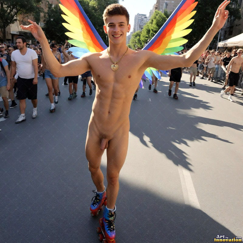 Wings of Pride NSFW - AI LGBTQ Fantasy Art