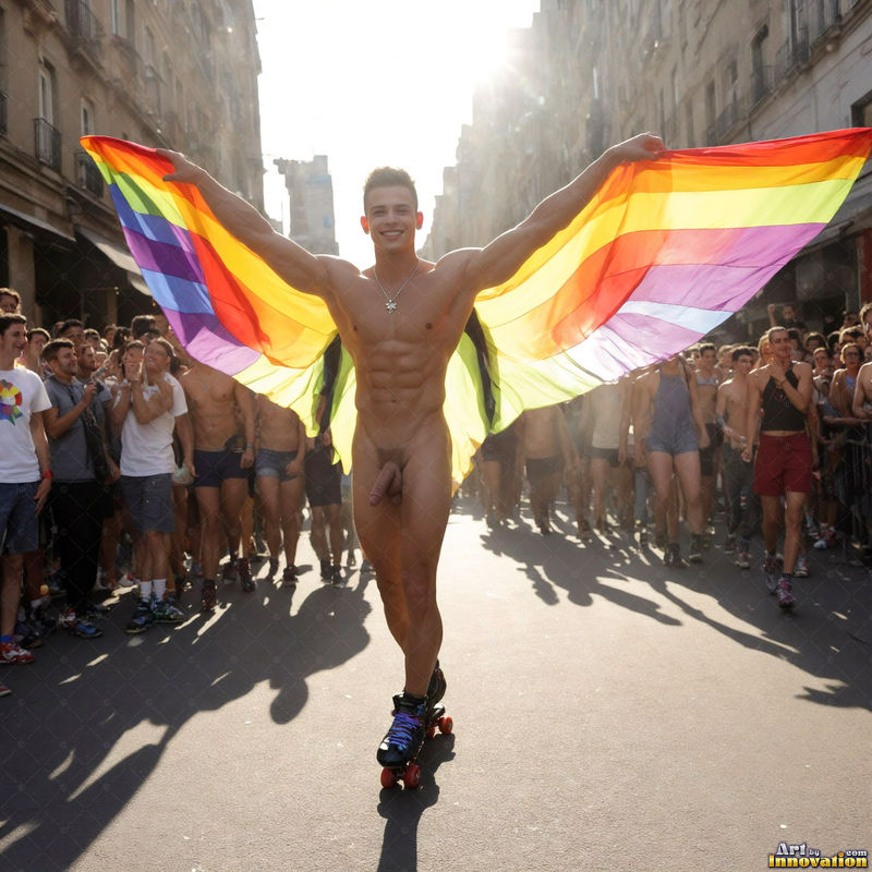 Wings of Pride NSFW - AI LGBTQ Fantasy Art
