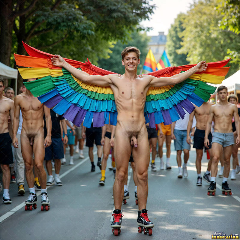 Wings of Pride NSFW - AI LGBTQ Fantasy Art