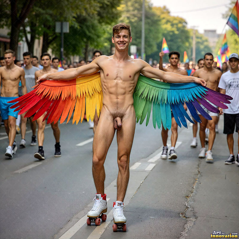 Wings of Pride NSFW - AI LGBTQ Fantasy Art