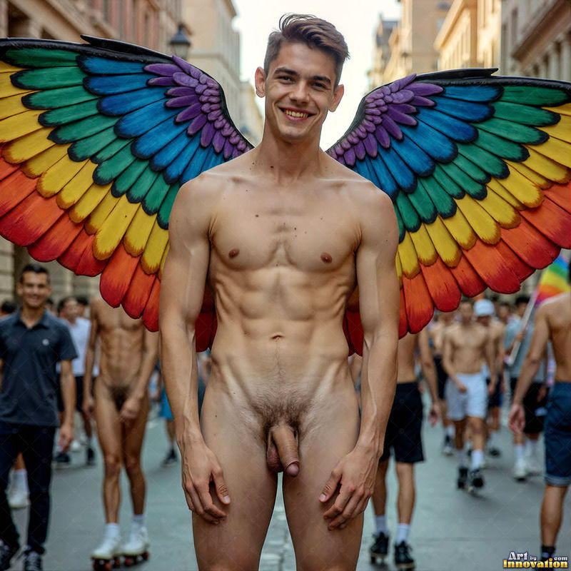Wings of Pride NSFW - AI LGBTQ Fantasy Art