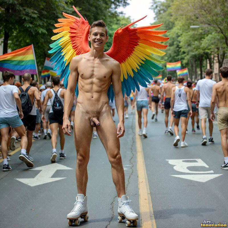Wings of Pride NSFW - AI LGBTQ Fantasy Art