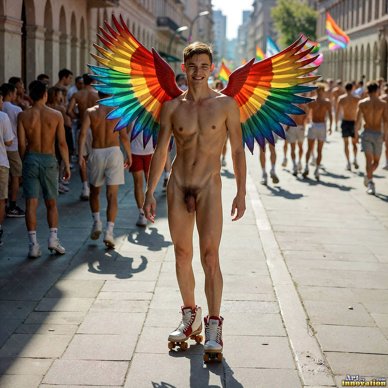 Wings of Pride NSFW - AI LGBTQ Fantasy Art
