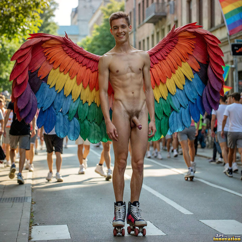 Wings of Pride NSFW - AI LGBTQ Fantasy Art