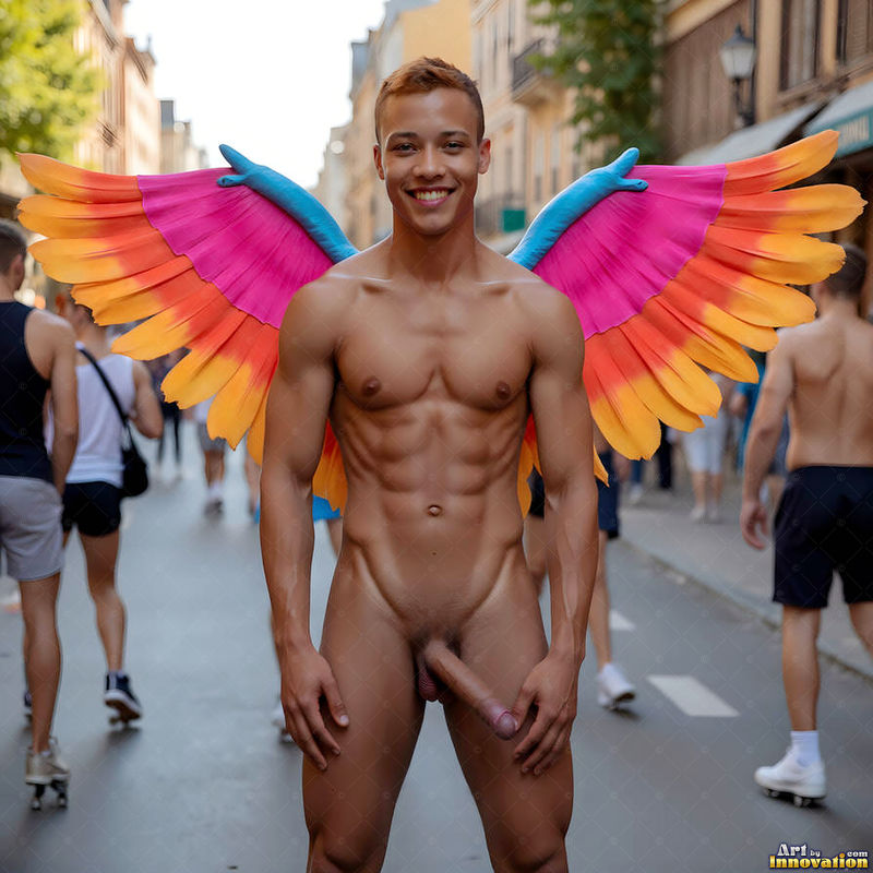 Wings of Pride NSFW - AI LGBTQ Fantasy Art