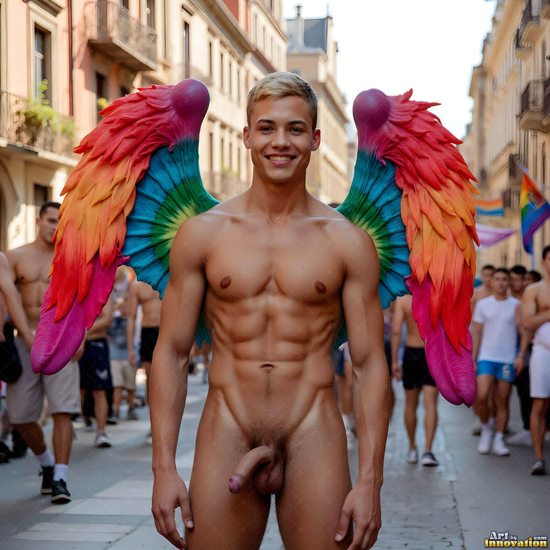 Wings of Pride NSFW - AI LGBTQ Fantasy Art