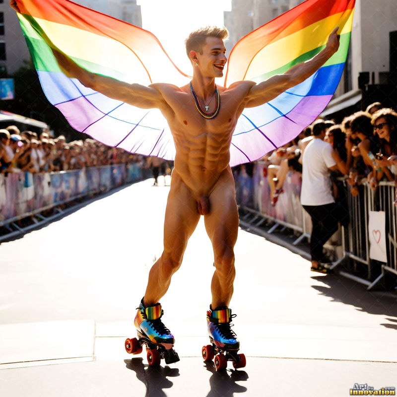 Wings of Pride NSFW - AI LGBTQ Fantasy Art