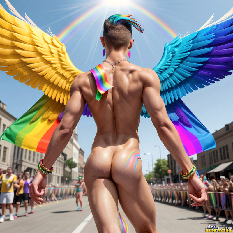 Wings of Pride NSFW - AI LGBTQ Fantasy Art
