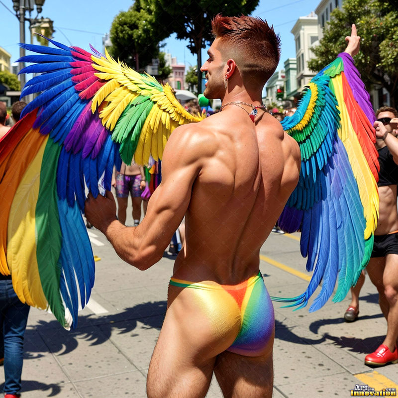 Wings of Pride NSFW - AI LGBTQ Fantasy Art