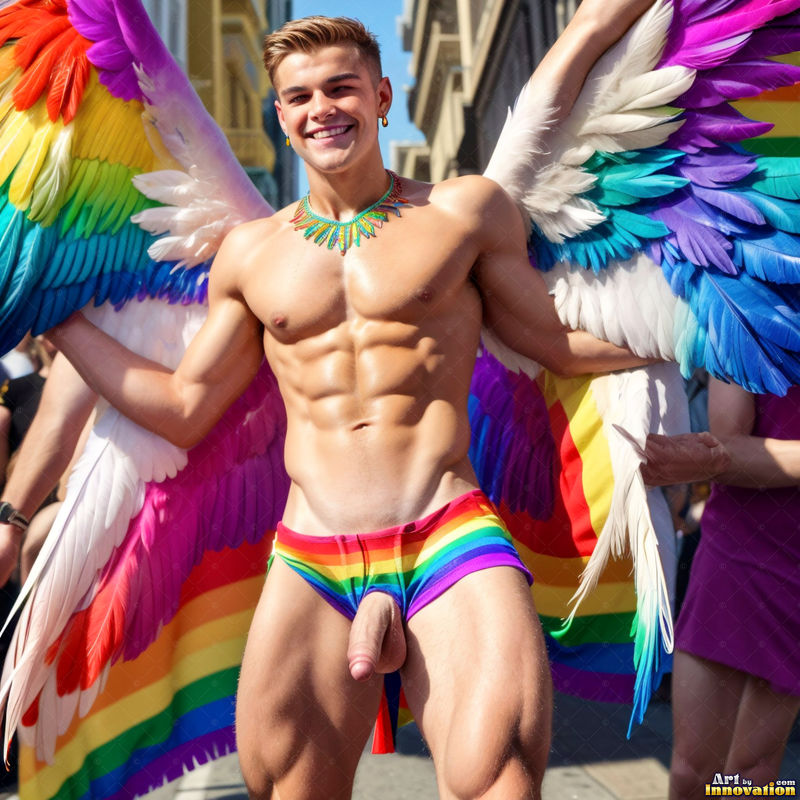 Wings of Pride NSFW - AI LGBTQ Fantasy Art