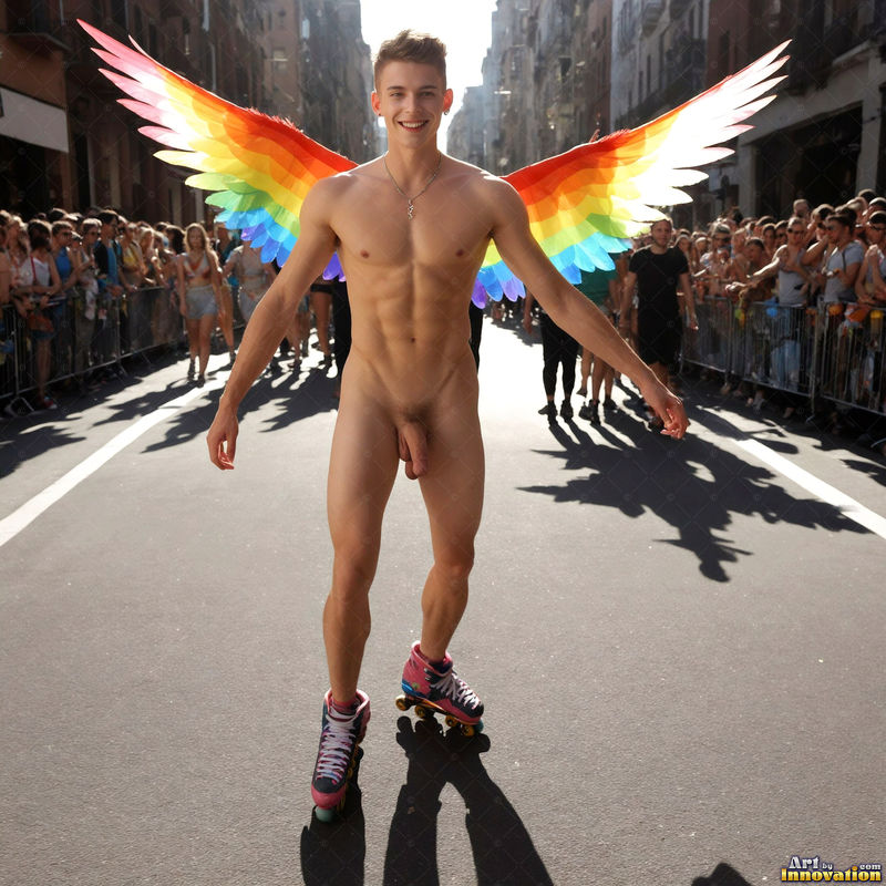 Wings of Pride NSFW - AI LGBTQ Fantasy Art