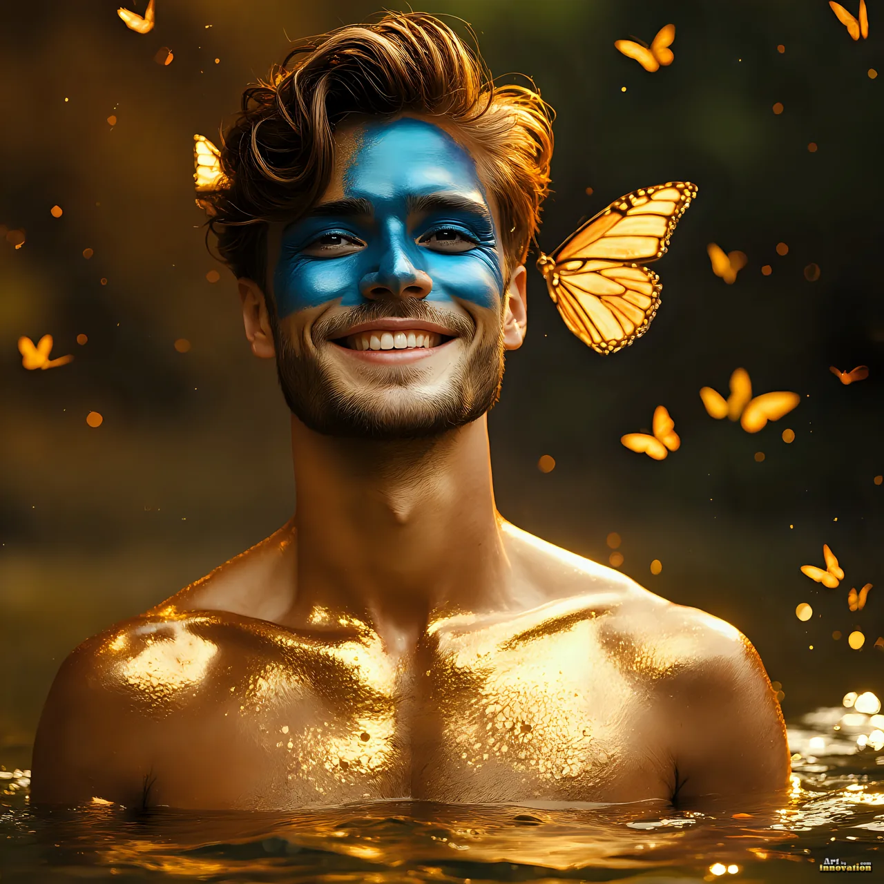 Men Enveloped by Color